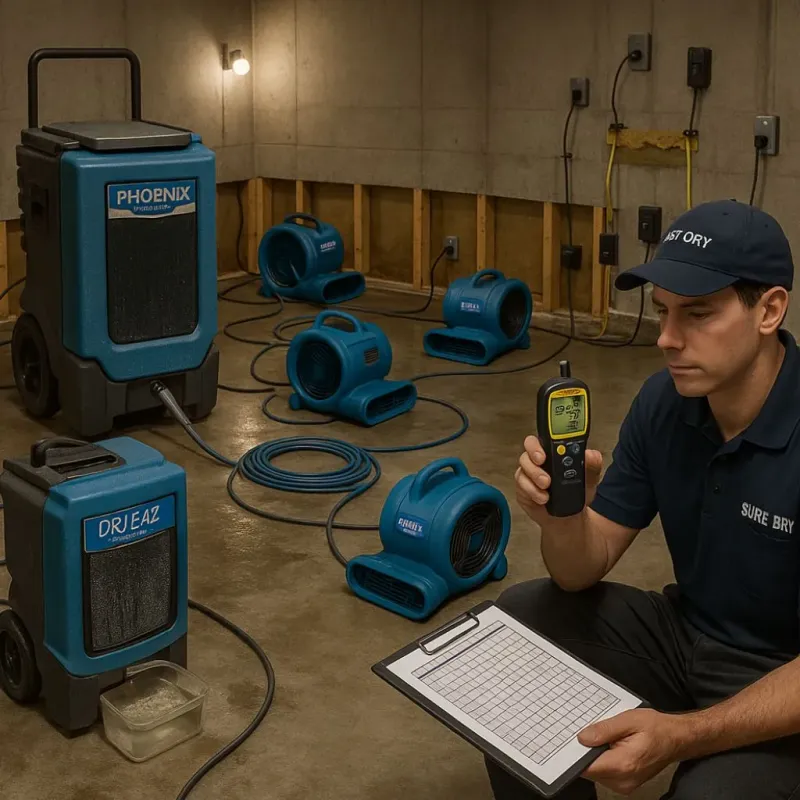 Structural Drying and Dehumidification process in Austin, TX